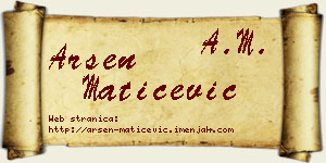Arsen Matićević vizit kartica